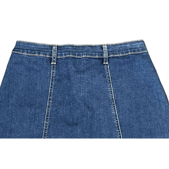 Altar'd State Women Denim Skirt Back to School Mini Button Up Pockets Blue Small - Picture 5 of 5
